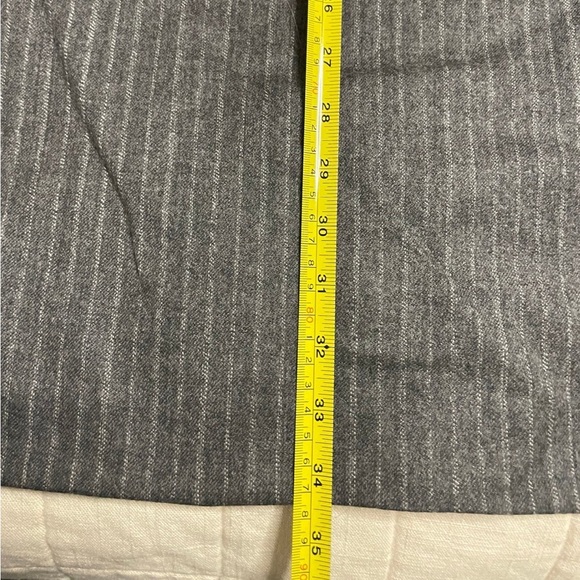 Rafaellla Gray & White Pinstripe Wool Maxi Skirt - Picture 10 of 10